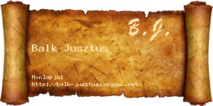 Balk Jusztus névjegykártya